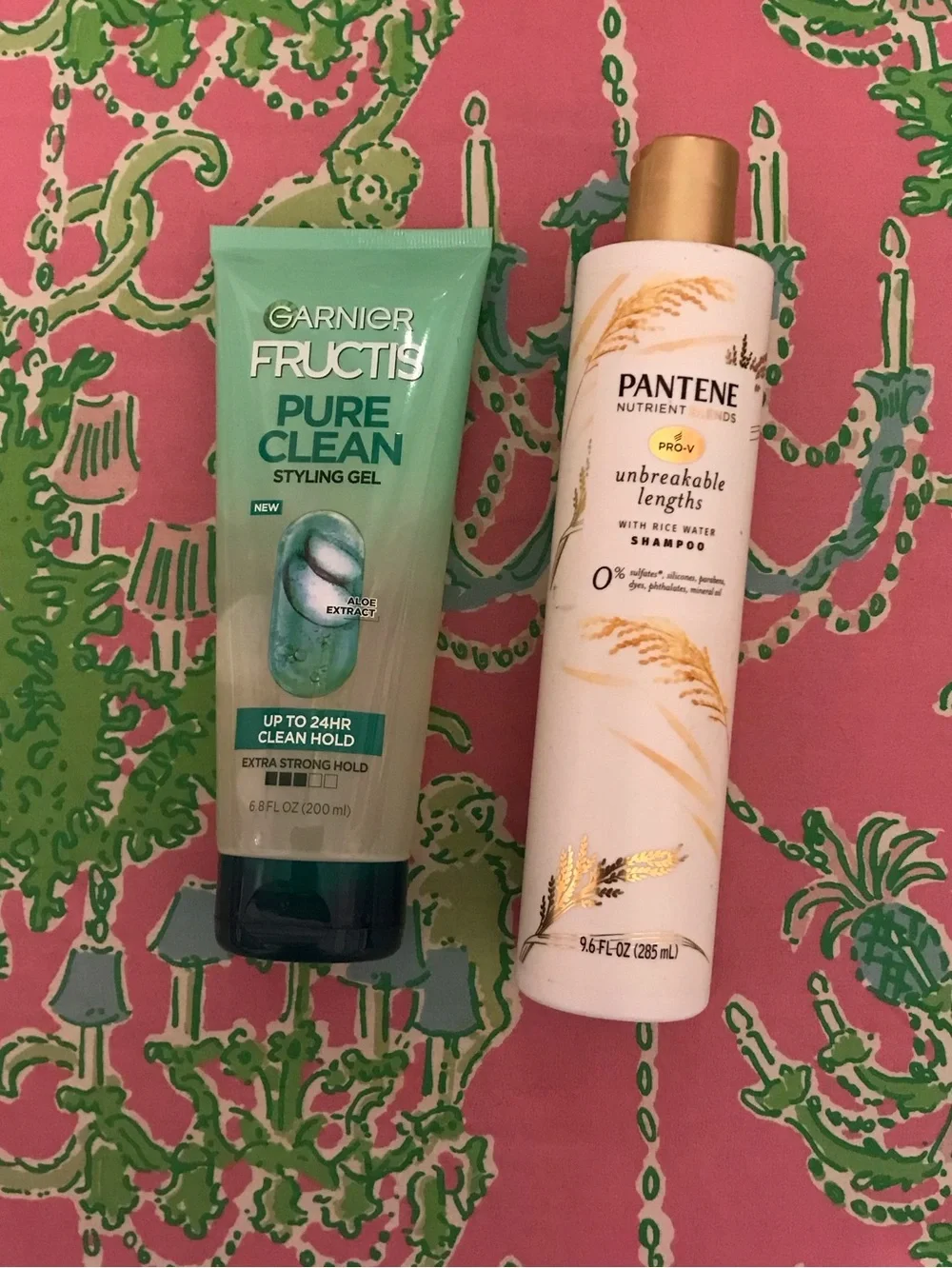 Garnier Fructis Pure Clean Styling Gel & Pantene Unbreakable Lengths Shampoo